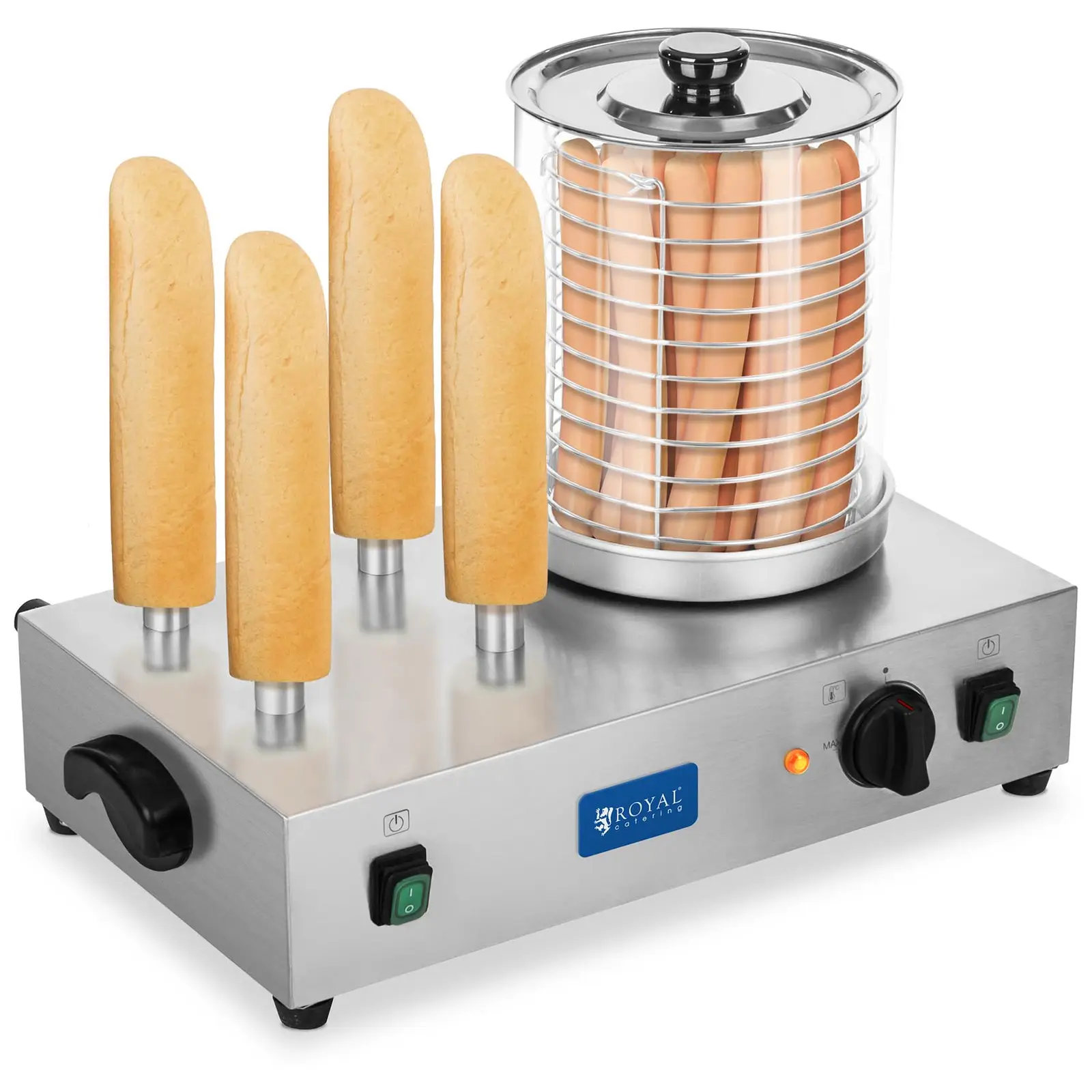 Máquina de perritos calientes - con pinchos de tostado