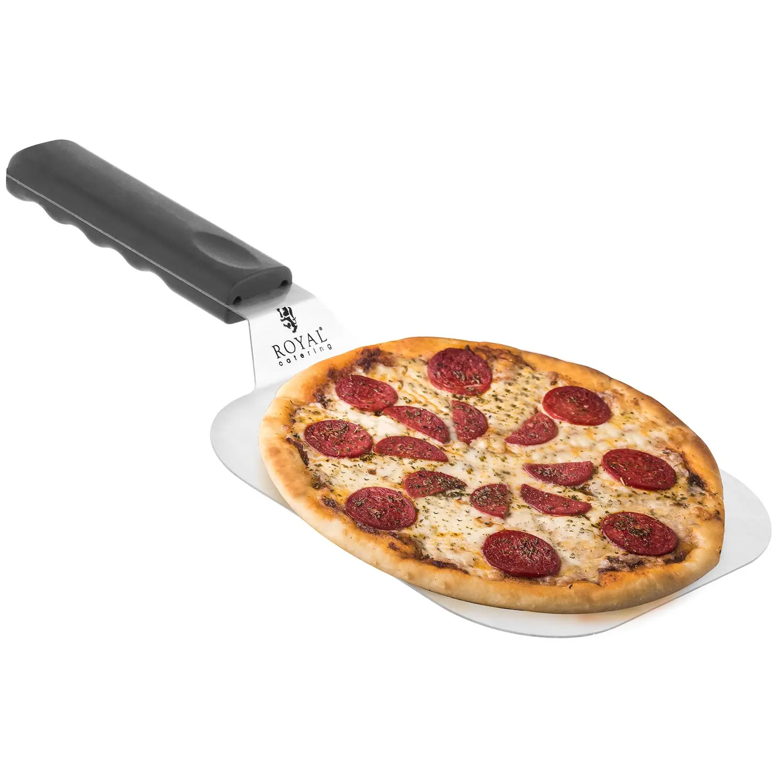 Pala para pizza en acero inoxidable - 38 cm con mango de plástico