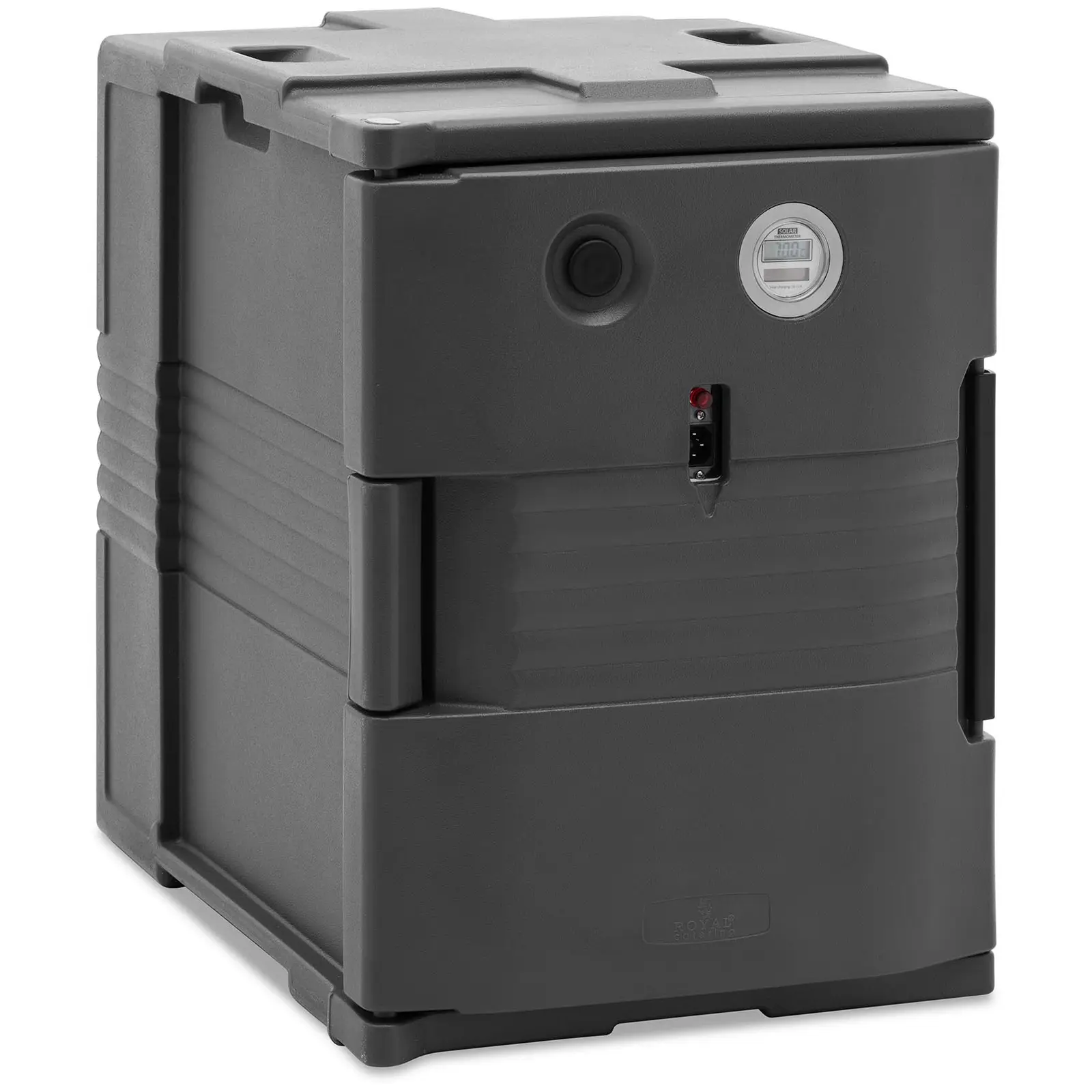 Caja térmica para alimentos calefactada - 90 L - para contenedores GN 1/1 - carga frontal - con indicador de temperatura