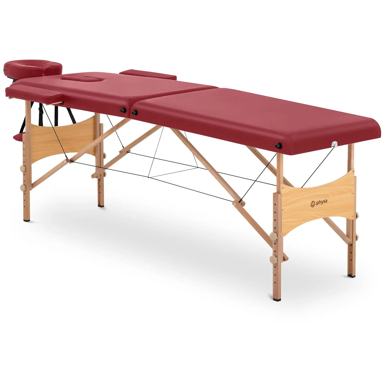 Camilla de masaje plegable - 185 x 60 x 63-86 cm - 227 kg - Rojo