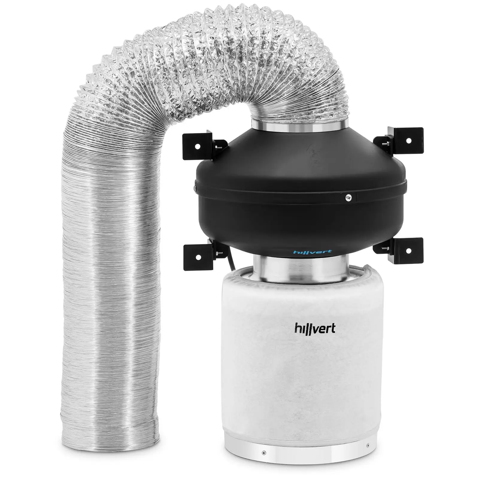 Set de extracción de aire - filtro de carbón activo / ventilador de tubo / manguera de salida de aire - 382.2 m³/h - Ø 125 mm