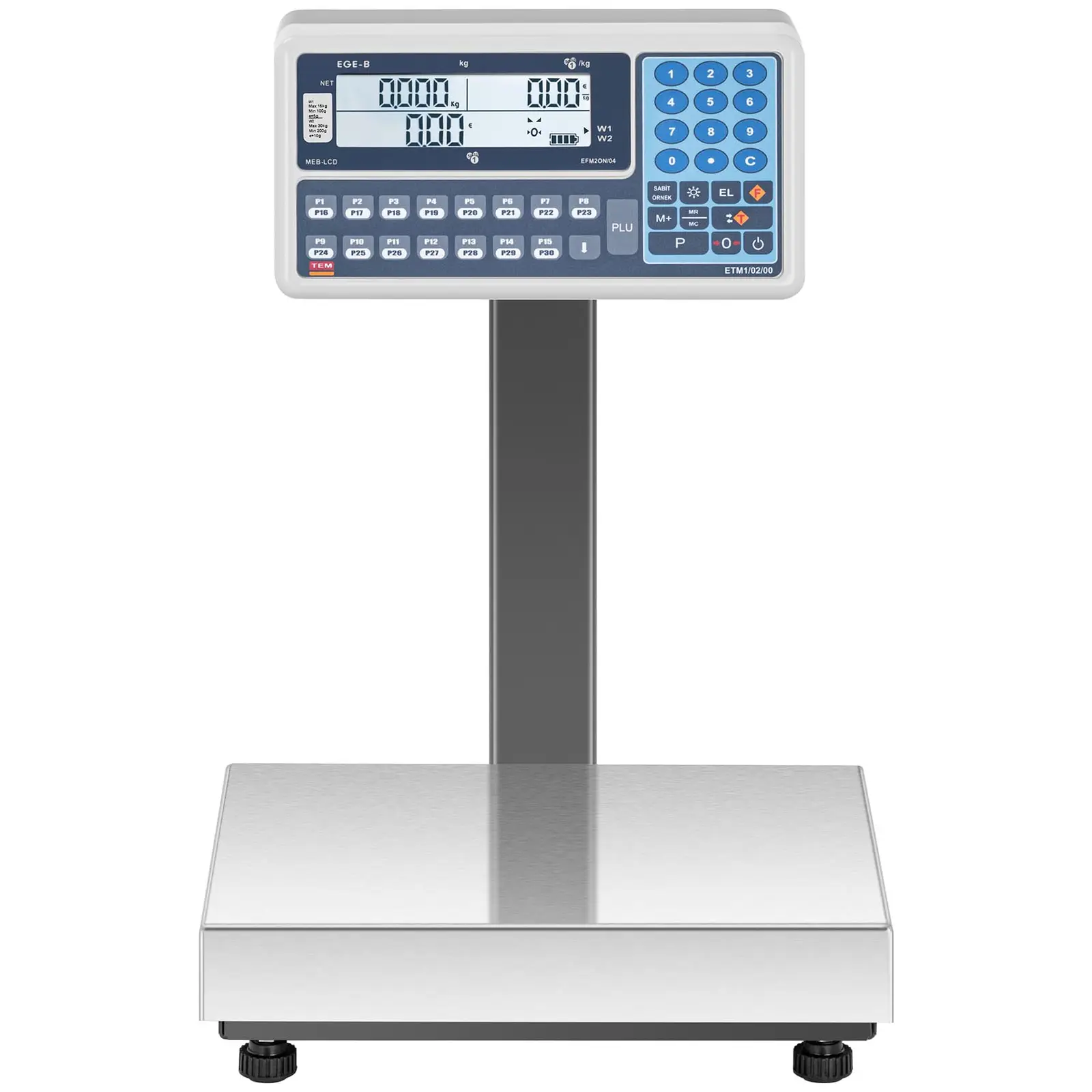Balanza comercial - calibrada - 30 kg - LCD