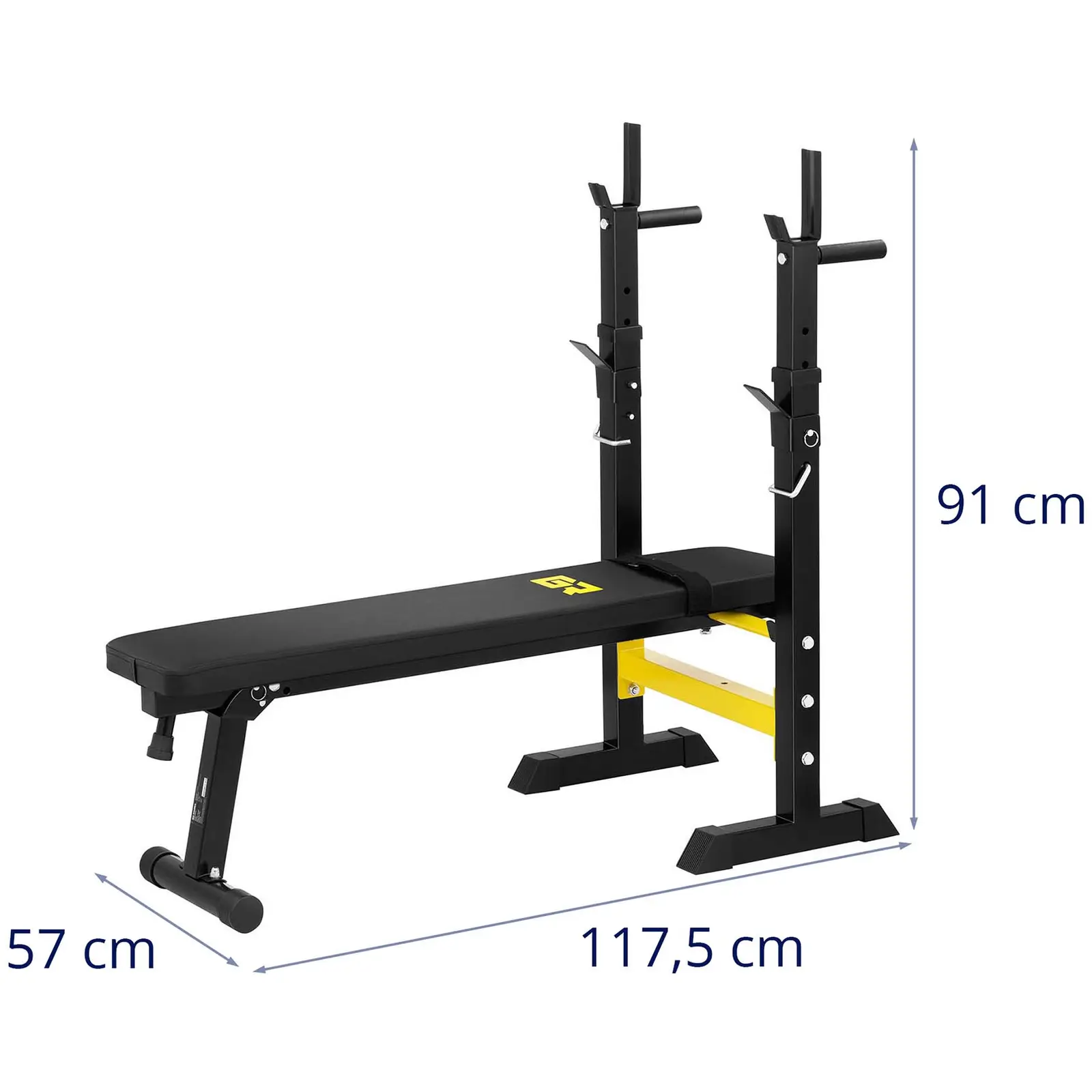 Banco de pesas con soporte para barras