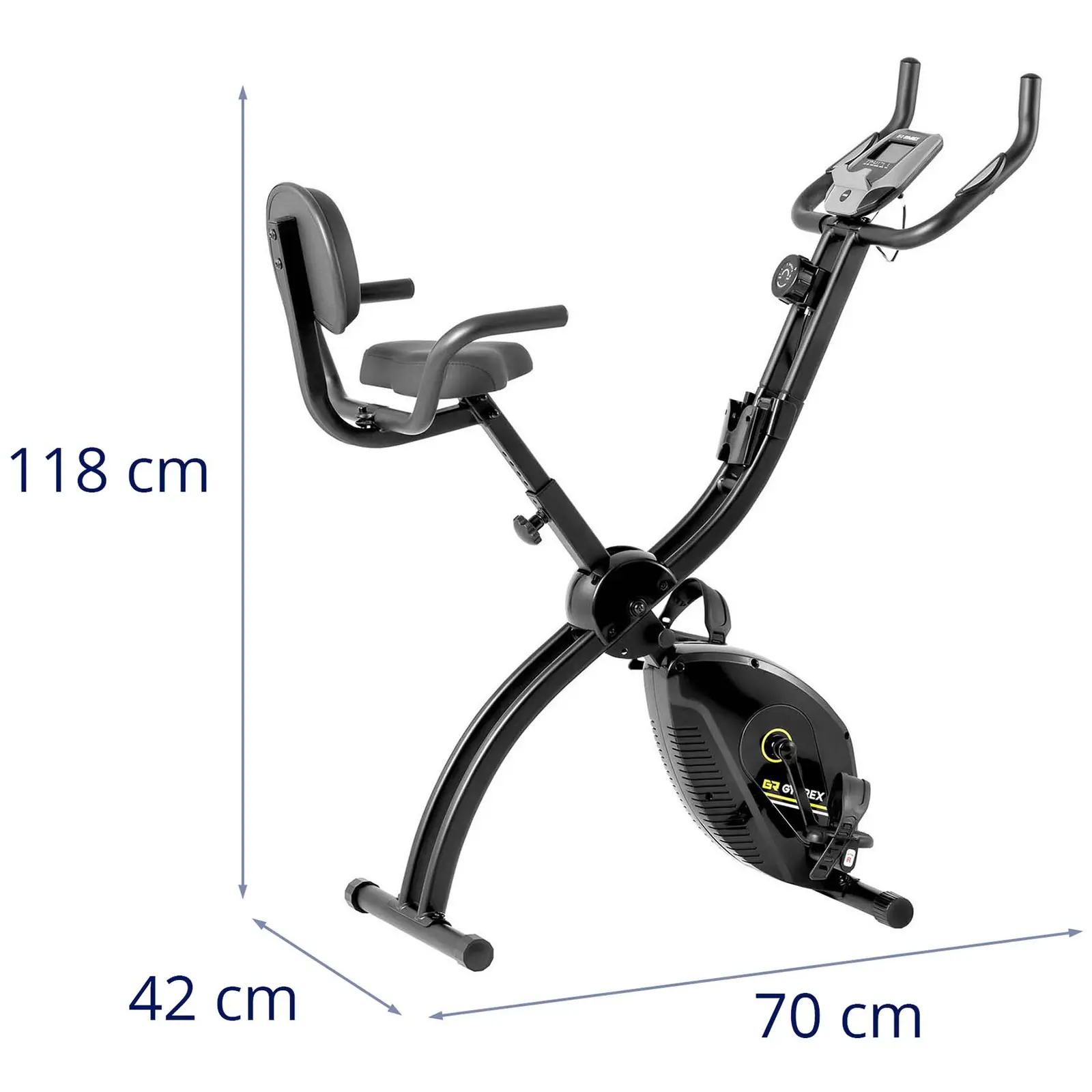 Bicicleta estática - plegable - respaldo - asideros adicionales