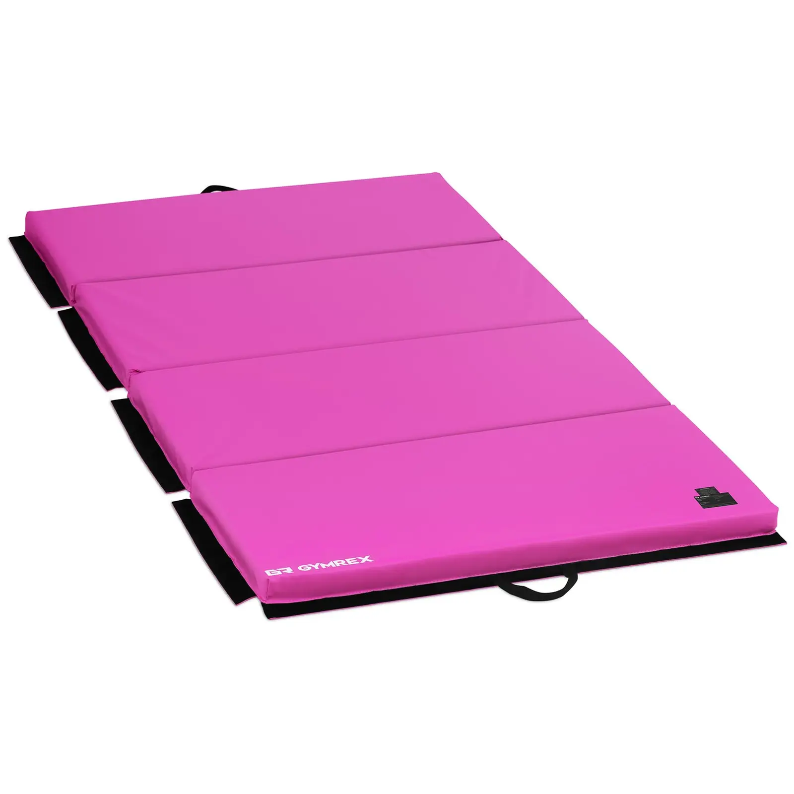 Colchoneta de gimnasia - 200 x 100 x 5 cm - plegable - rosa salmón/negro - hasta 170kg