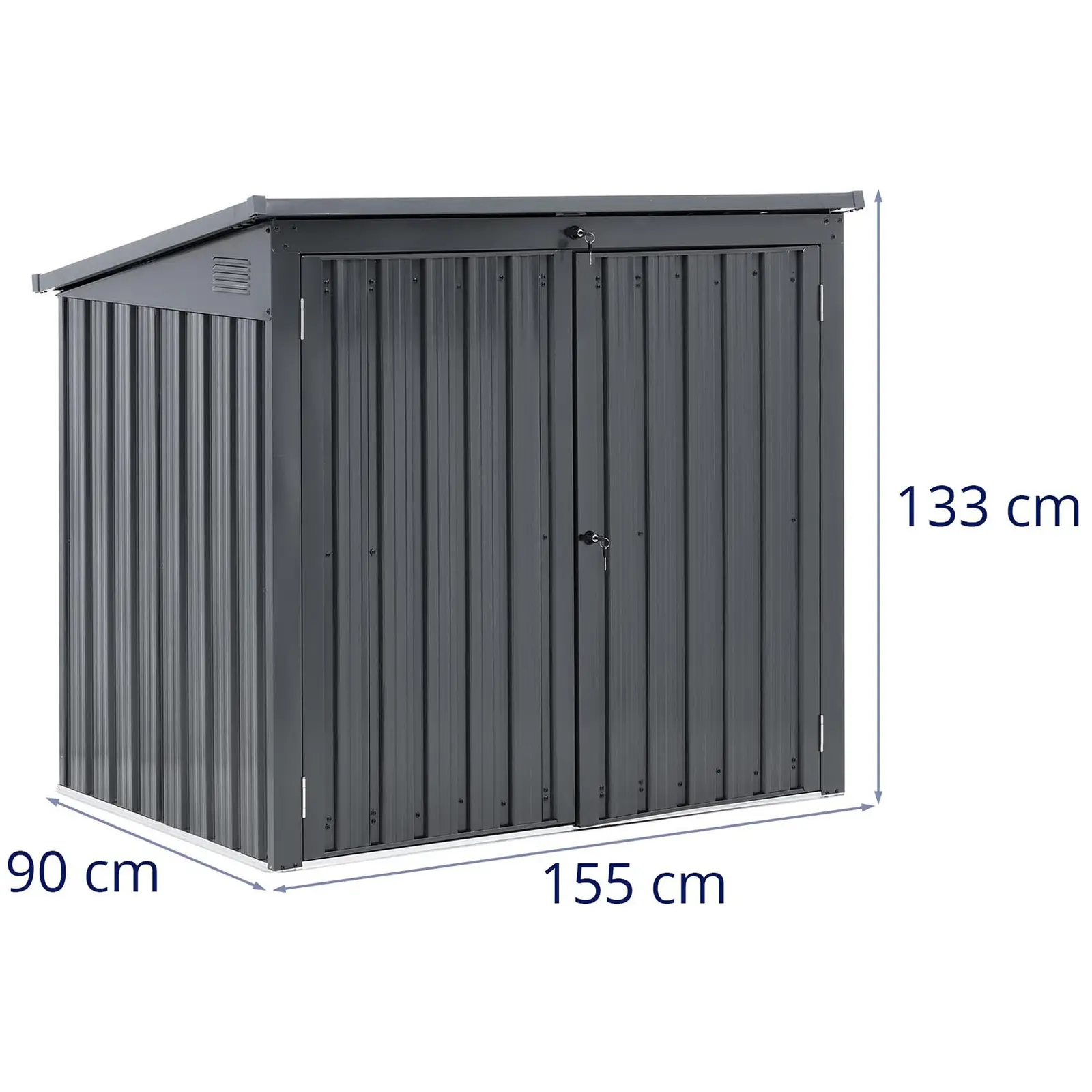 Mueble para cubos de basura - metálico - 2 contenedores (240 L) - con cierre