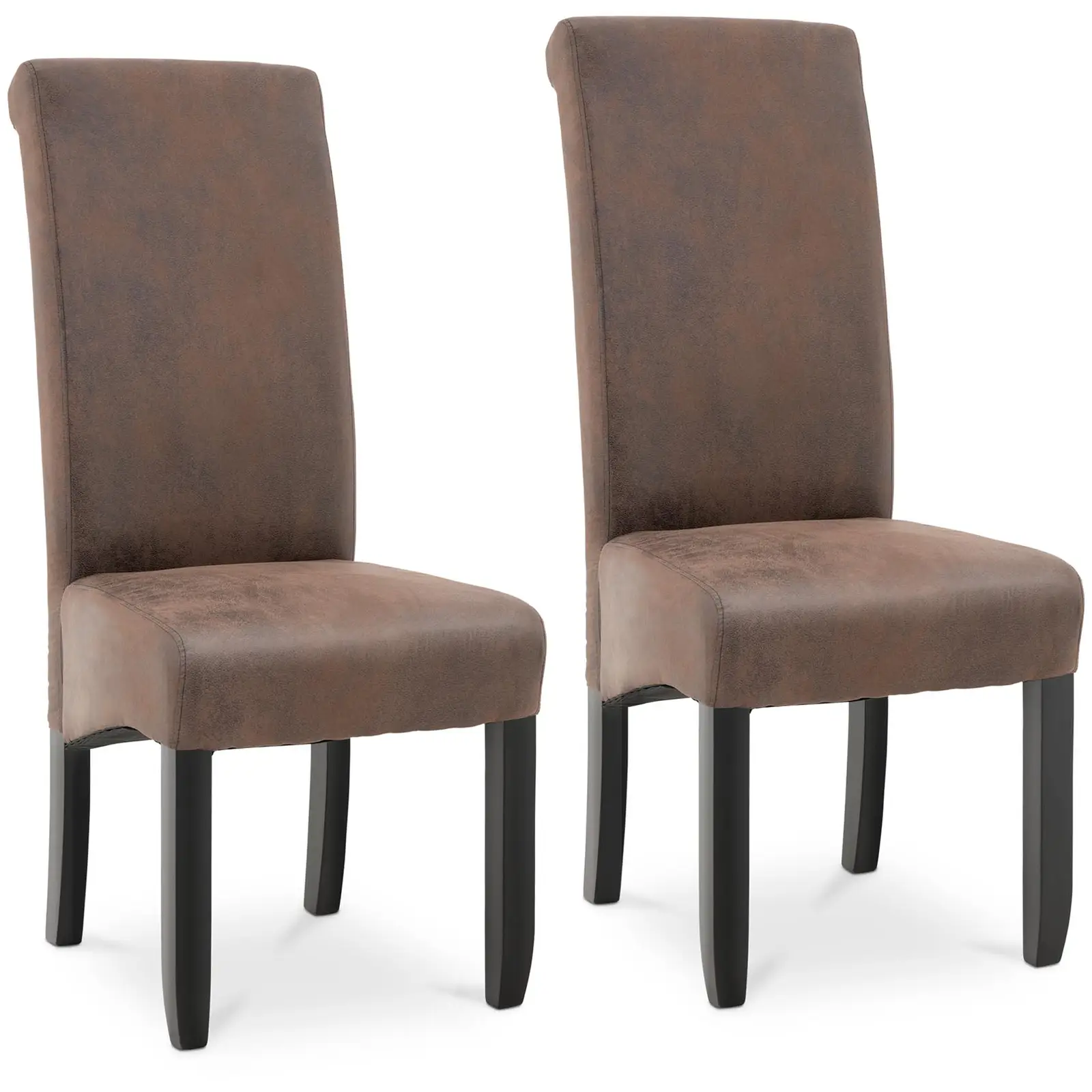 Silla tapizada - set de 2 - hasta 150 kg - asiento de 44,5 x 44 cm - marrón