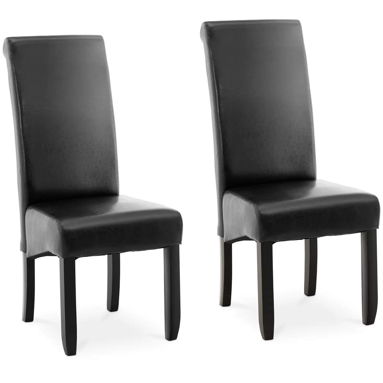 Silla tapizada - set de 2 - hasta 180 kg - asiento de 44,5 x 44 cm - negra