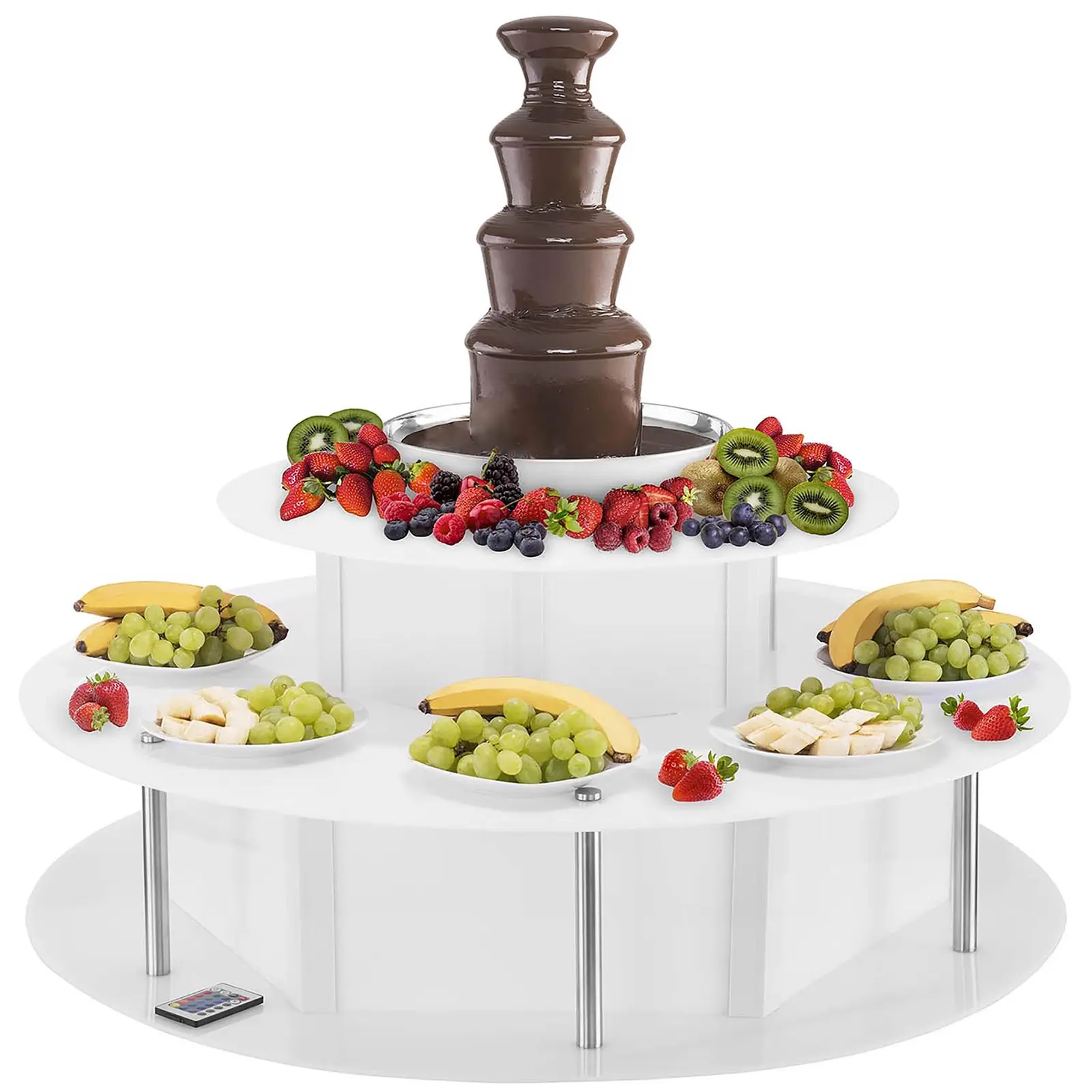 Set de Fuente de chocolate - 4 niveles- 6 kg - con mesa esa luminosa